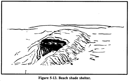 Drawing: Beach shade shelter.